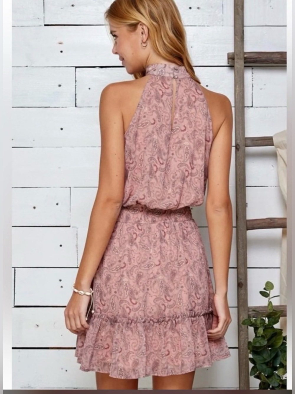 Sweet Lemon Paisley Halter Boho Dress Size Small - Picture 2 of 9